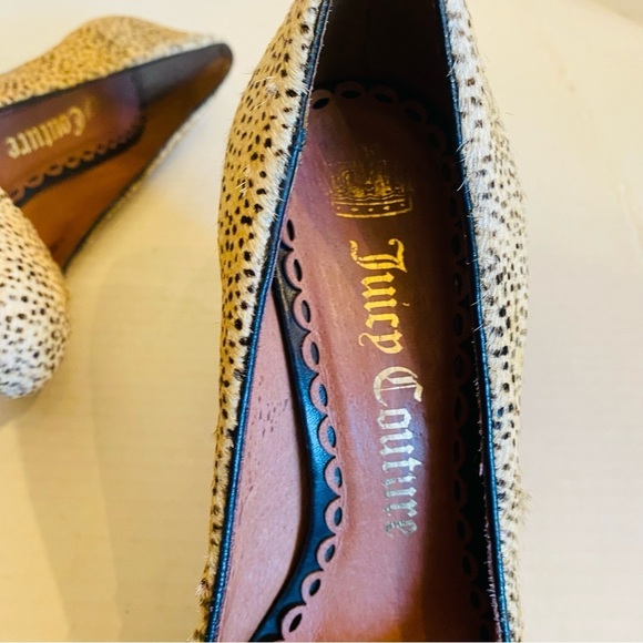 JUICY COUTURE ROSA Dalmation Pony Hair Heels Pumps 8.5 M - Picture 10 of 14